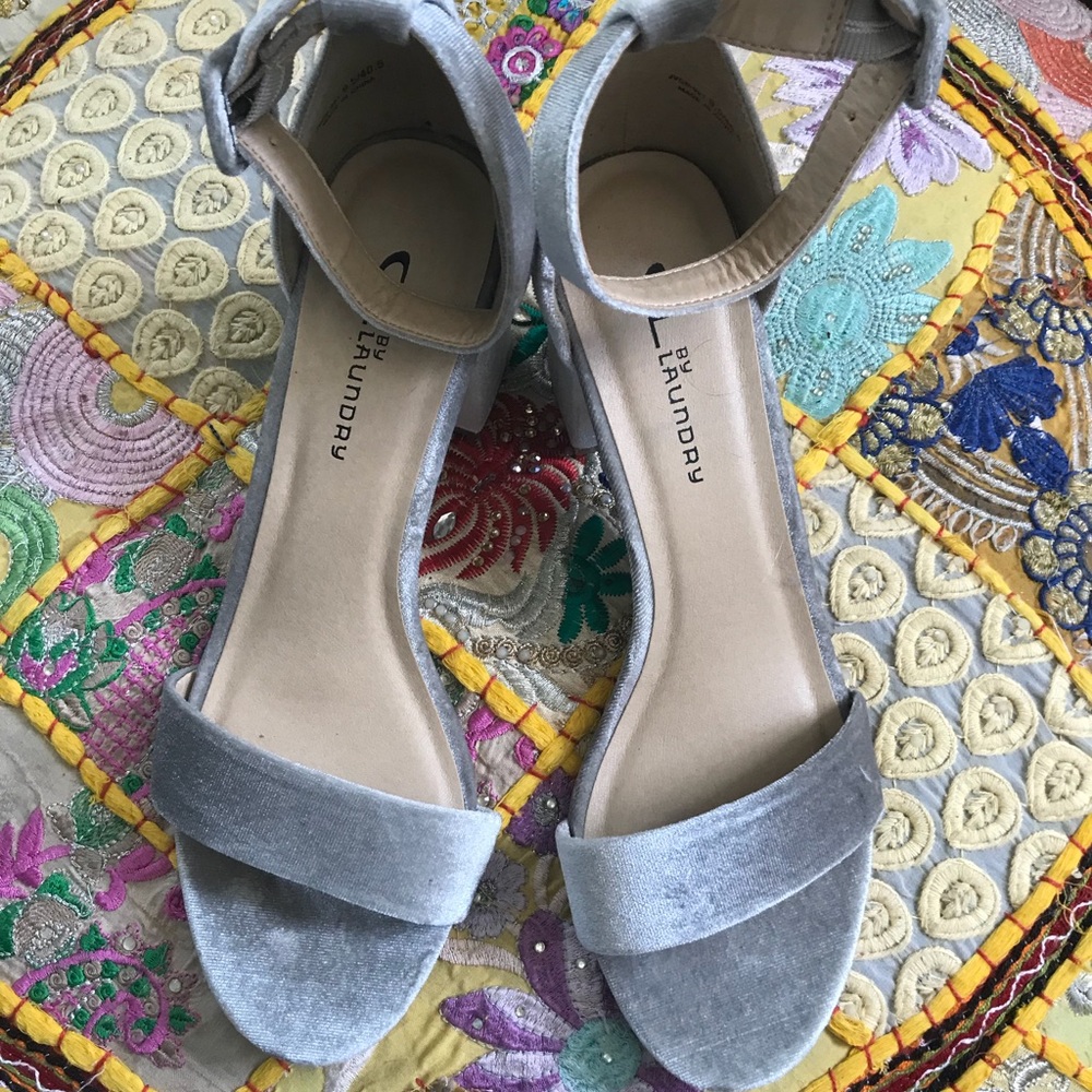 Suede chunky heels